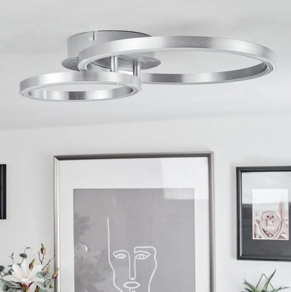 Plafonnier Sorte Led Nickel Mat, 1 Lumiere