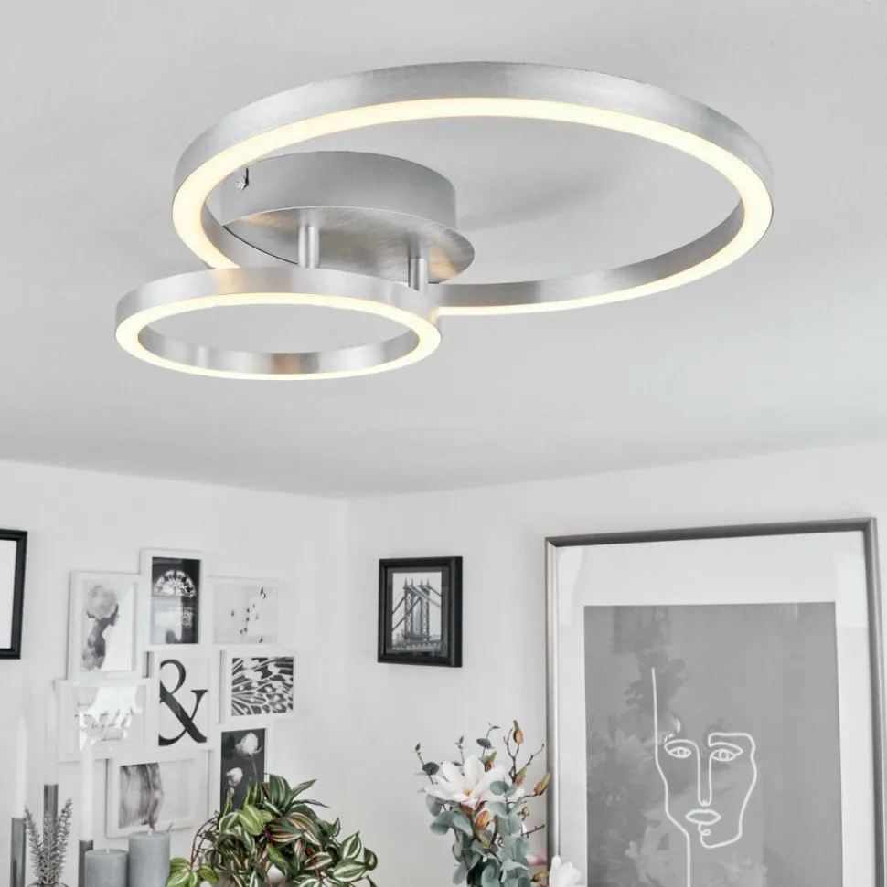 Plafonnier Sorte Led Nickel Mat, 1 Lumiere