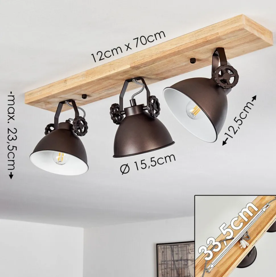 Plafonnier Svanfolk Brun, Noir, Blanc, 3 Lumieres