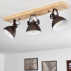 Plafonnier Svanfolk Brun, Noir, Blanc, 3 Lumieres