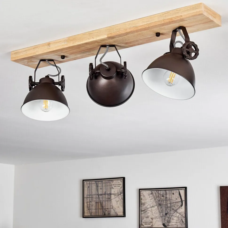 Plafonnier Svanfolk Brun, Noir, Blanc, 3 Lumieres