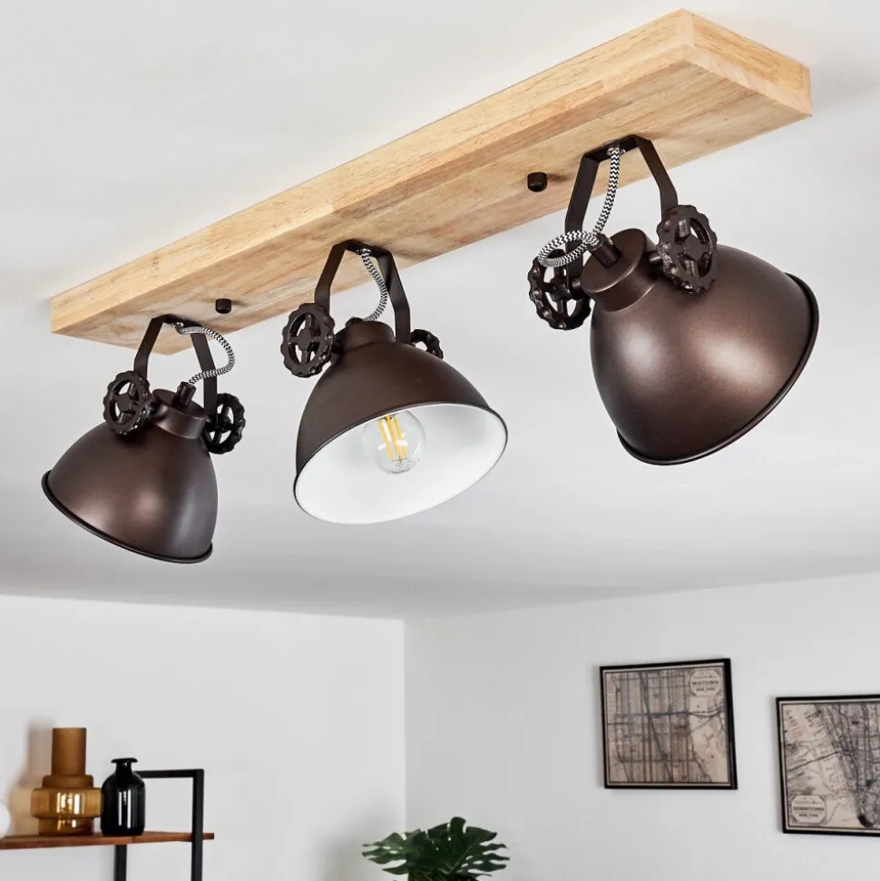 Plafonnier Svanfolk Brun, Noir, Blanc, 3 Lumieres