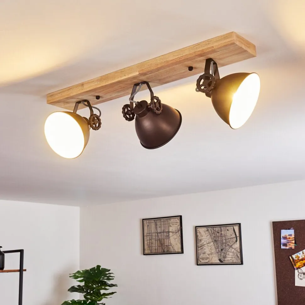 Plafonnier Svanfolk Brun, Noir, Blanc, 3 Lumieres