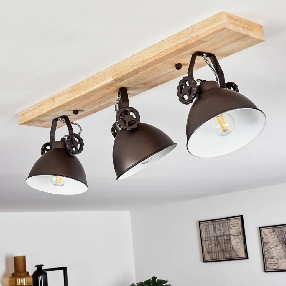 Plafonnier Svanfolk Brun, Noir, Blanc, 3 Lumieres