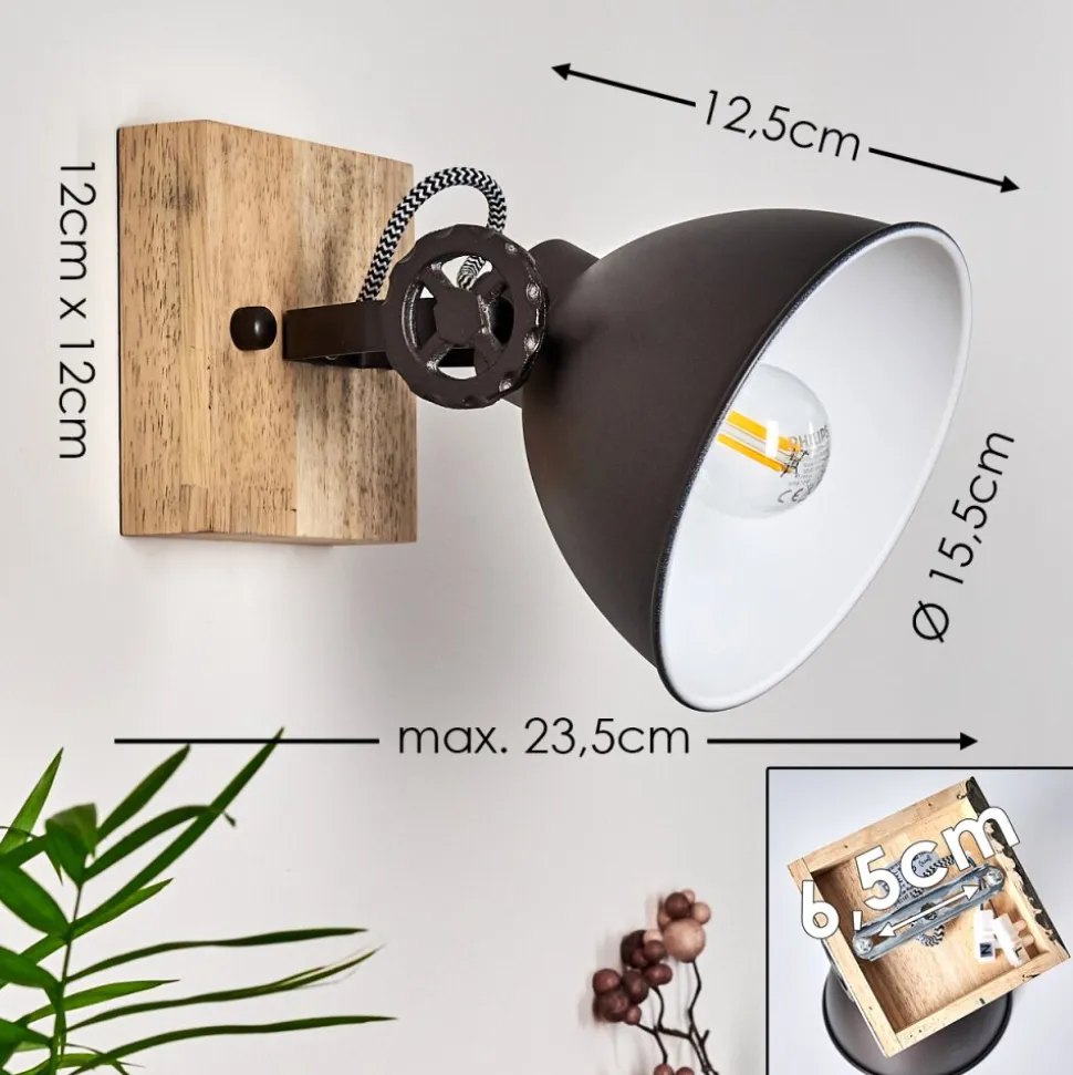 Plafonnier Svanfolk Brun, Noir, Blanc, 1 Lumiere