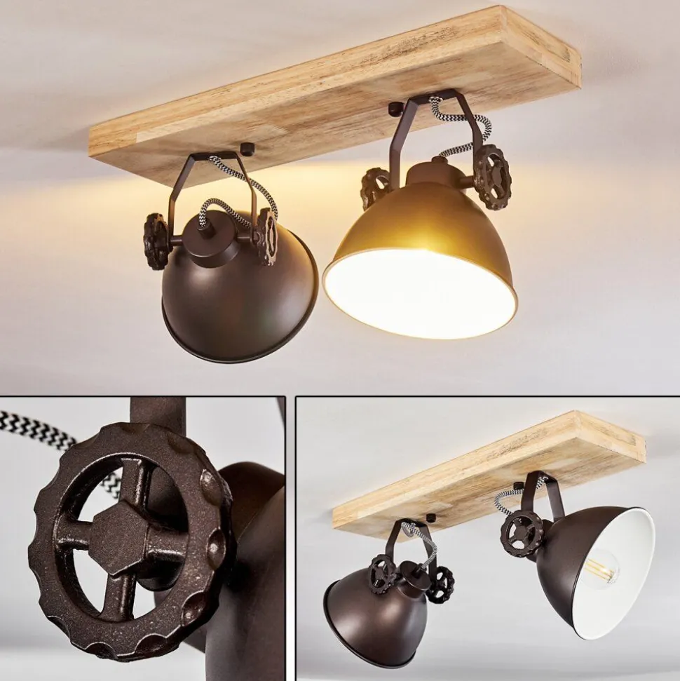 Plafonnier Svanfolk Brun, Noir, Blanc, 2 Lumieres