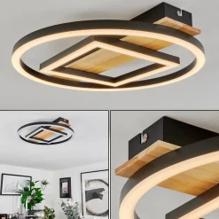 Plafonnier Taboneira Led Ecru, Noir, Blanc, 1 Lumiere