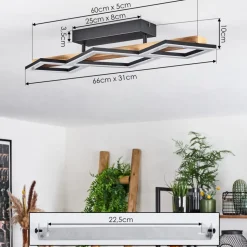 Plafonnier Tavon Led Ecru, Noir, 1 Lumiere