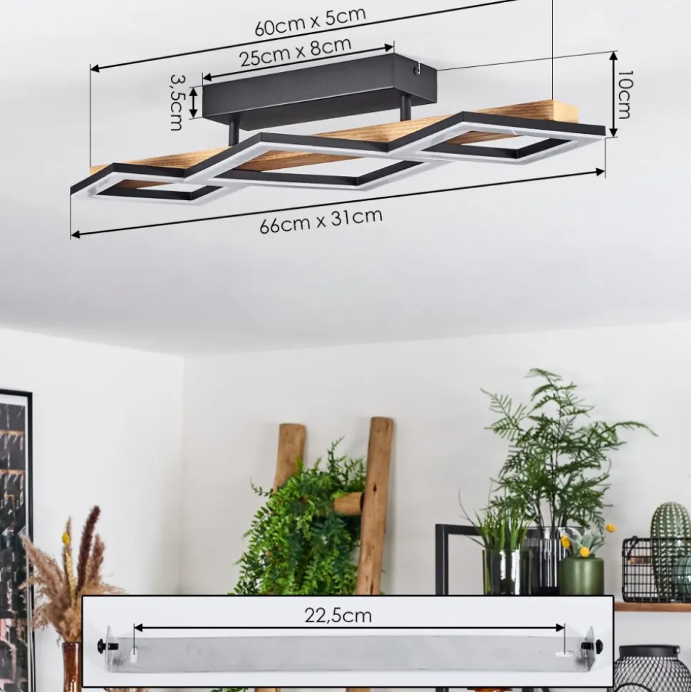 Plafonnier Tavon Led Ecru, Noir, 1 Lumiere