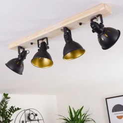 Plafonnier Tina Bois Clair, 4 Lumieres
