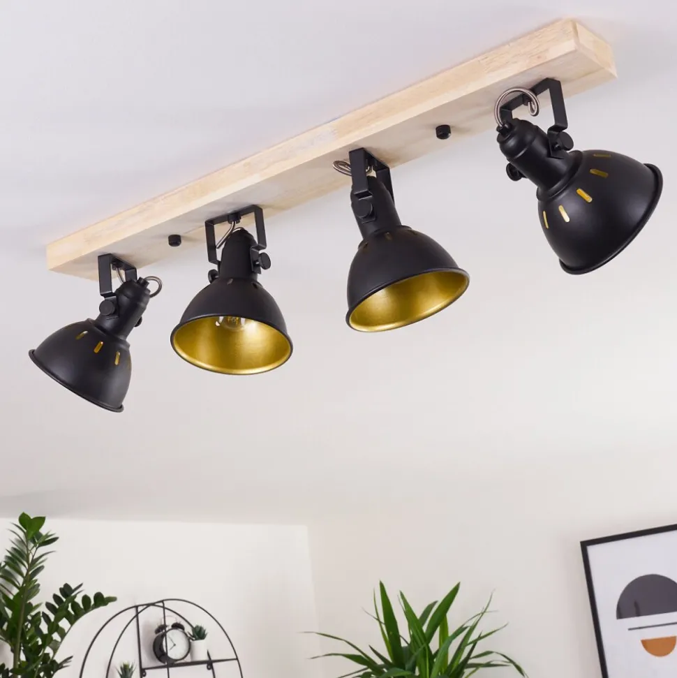 Plafonnier Tina Bois Clair, 4 Lumieres