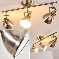 Plafonnier Tina Nickel Mat, 3 Lumieres