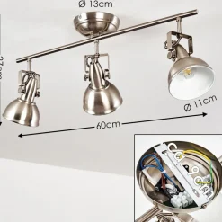 Plafonnier Tina Nickel Mat, 3 Lumieres