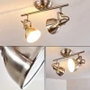 Plafonnier Tina Nickel Mat, 2 Lumieres