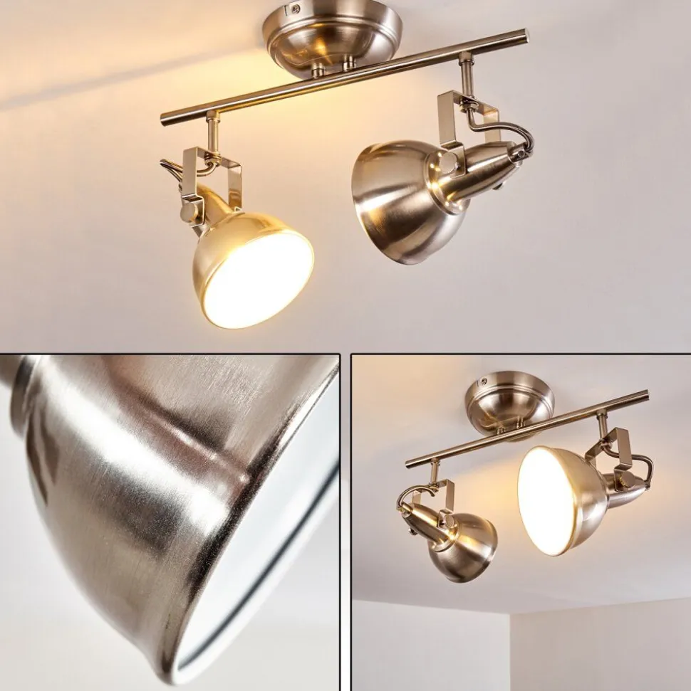 Plafonnier Tina Nickel Mat, 2 Lumieres