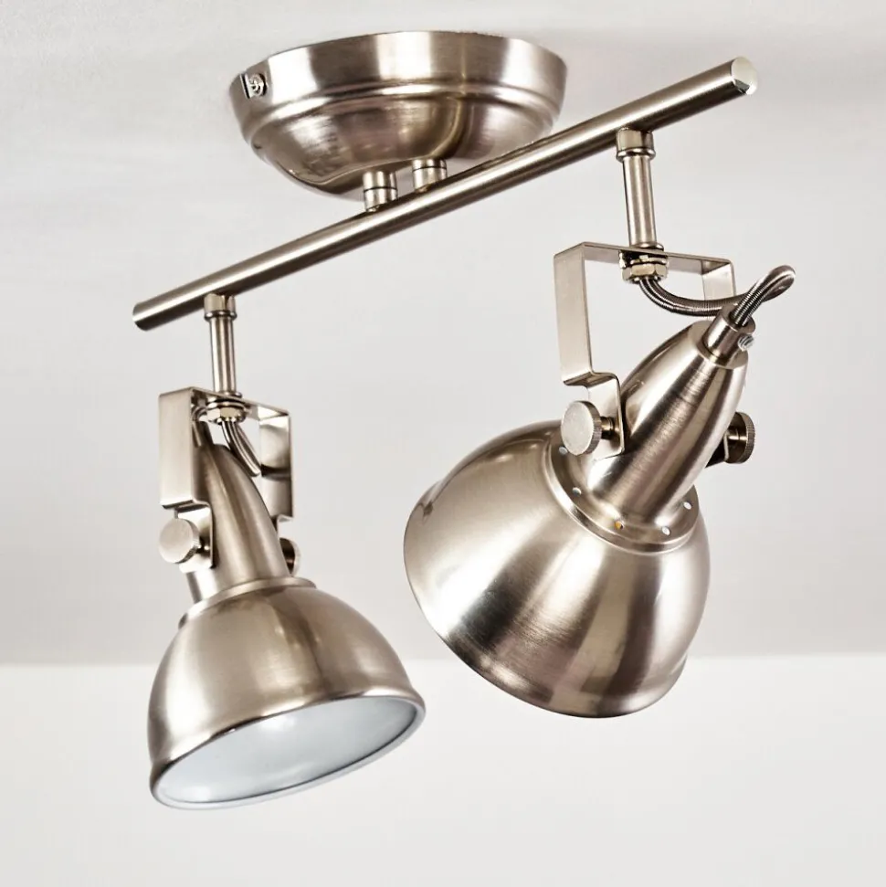 Plafonnier Tina Nickel Mat, 2 Lumieres