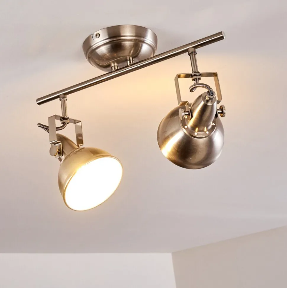 Plafonnier Tina Nickel Mat, 2 Lumieres