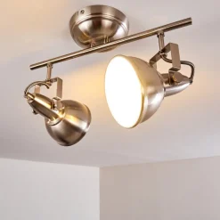 Plafonnier Tina Nickel Mat, 2 Lumieres