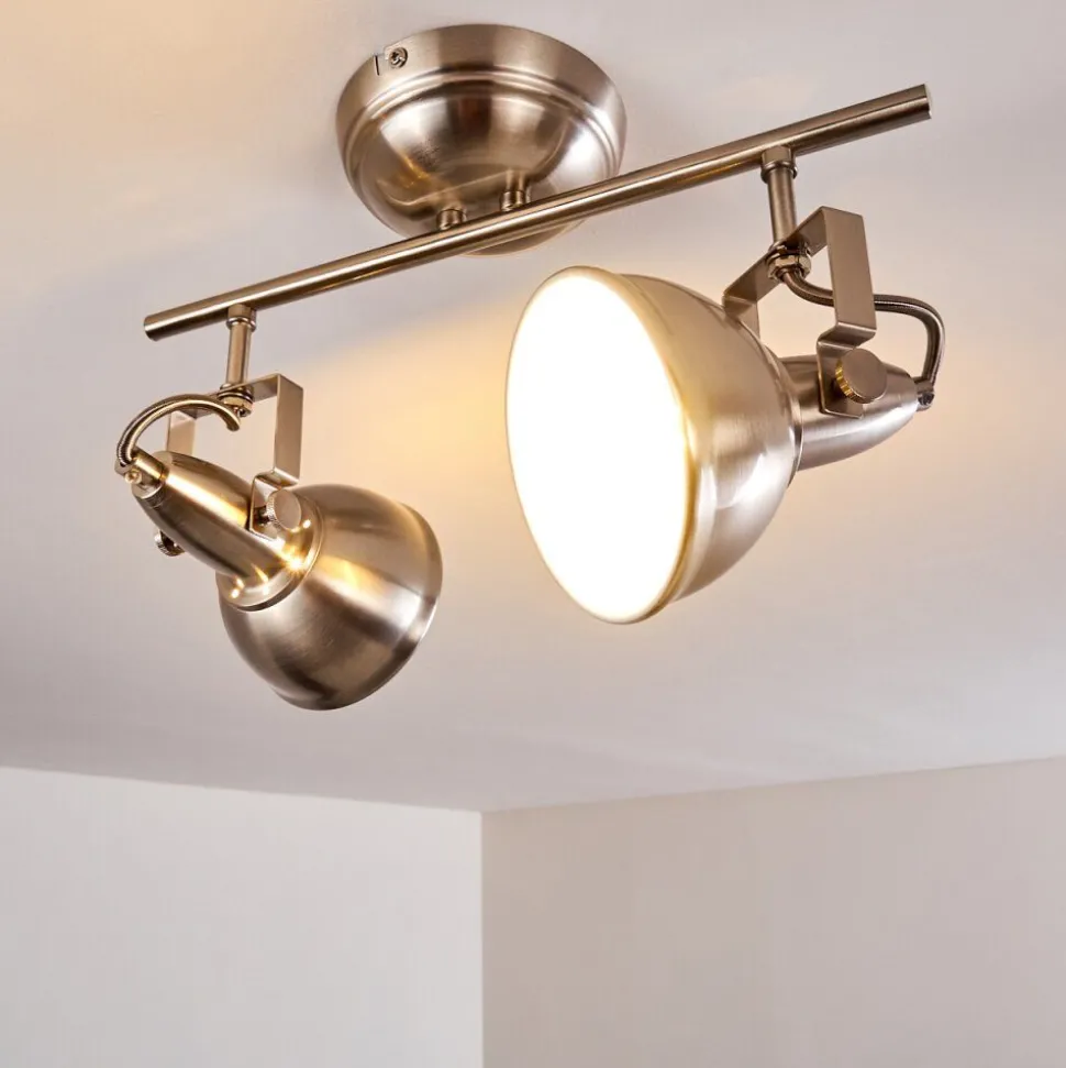 Plafonnier Tina Nickel Mat, 2 Lumieres