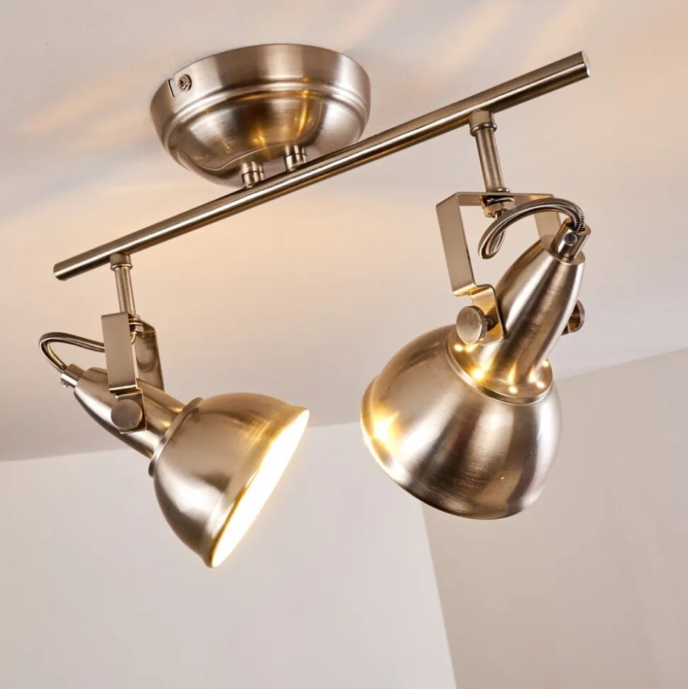 Plafonnier Tina Nickel Mat, 2 Lumieres