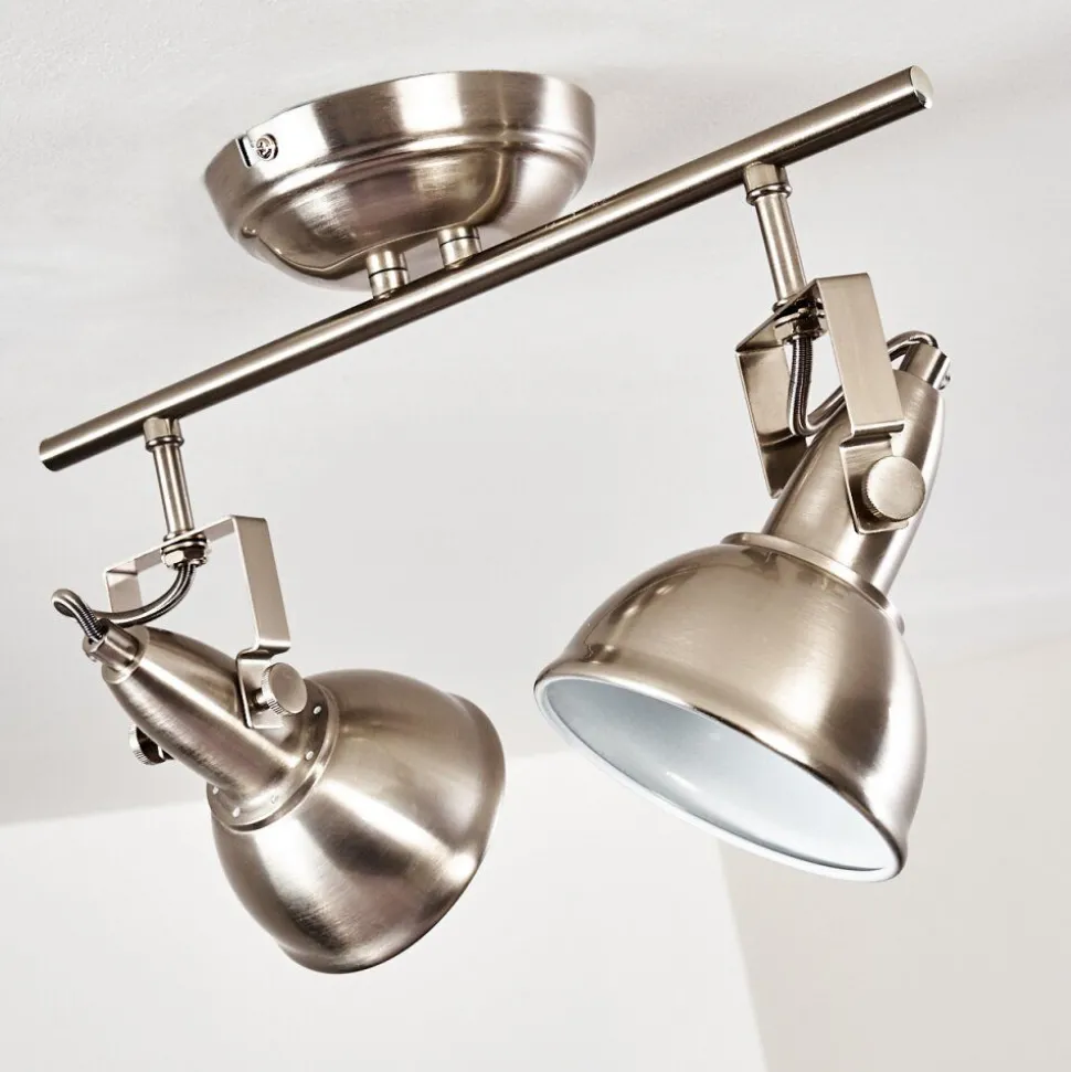 Plafonnier Tina Nickel Mat, 2 Lumieres
