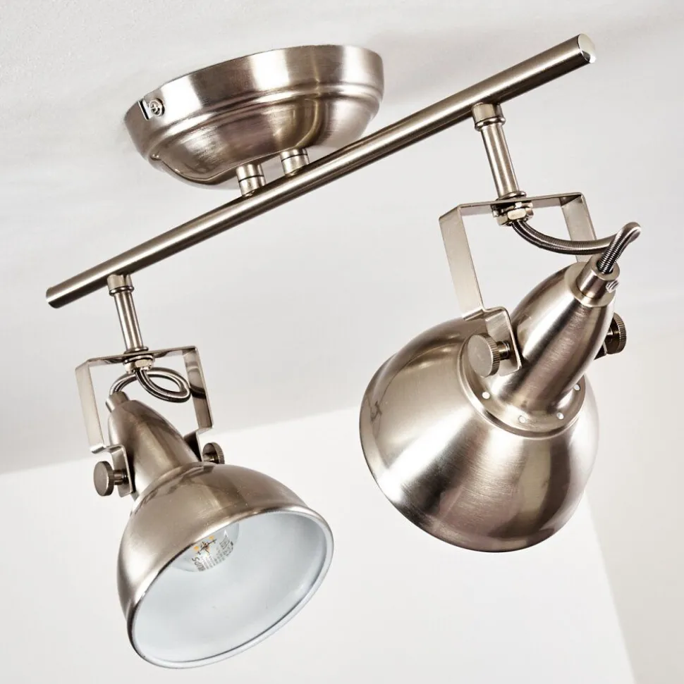 Plafonnier Tina Nickel Mat, 2 Lumieres