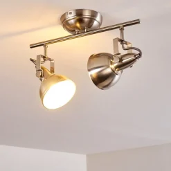 Plafonnier Tina Nickel Mat, 2 Lumieres