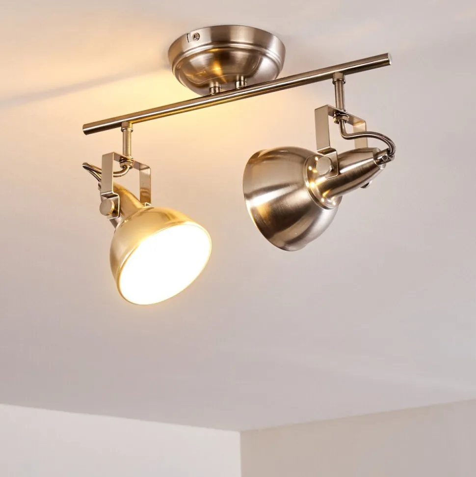 Plafonnier Tina Nickel Mat, 2 Lumieres
