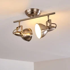 Plafonnier Tina Nickel Mat, 2 Lumieres
