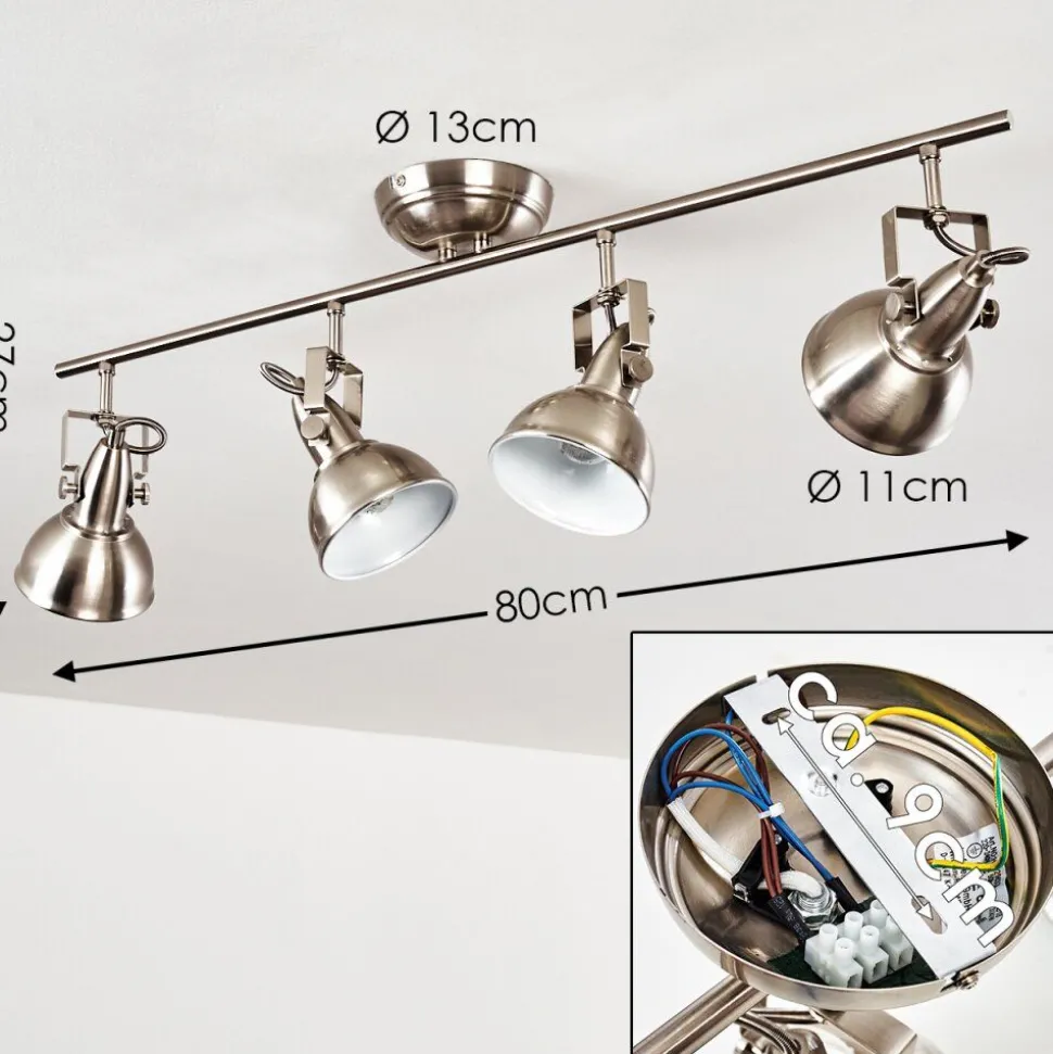 Plafonnier Tina Nickel Mat, 4 Lumieres
