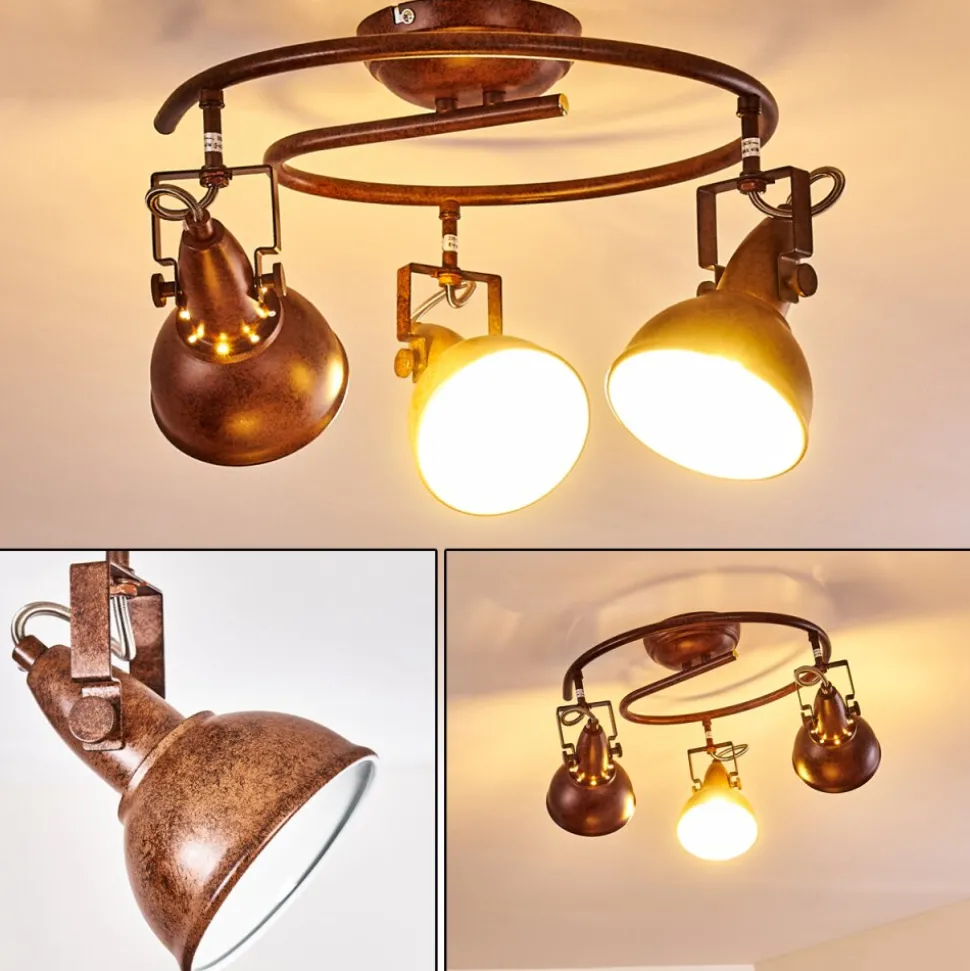 Plafonnier Tina Rouille, 3 Lumieres