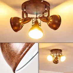 Plafonnier Tina Rouille, 3 Lumieres