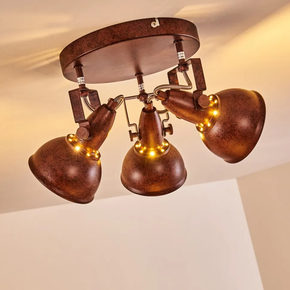 Plafonnier Tina Rouille, 3 Lumieres