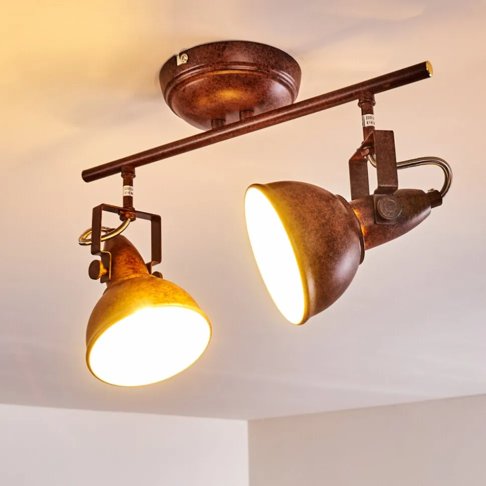 Plafonnier Tina Rouille, 2 Lumieres