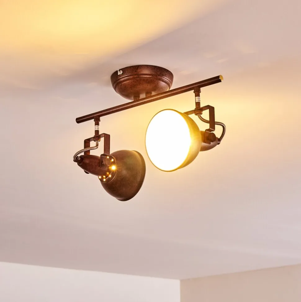 Plafonnier Tina Rouille, 2 Lumieres