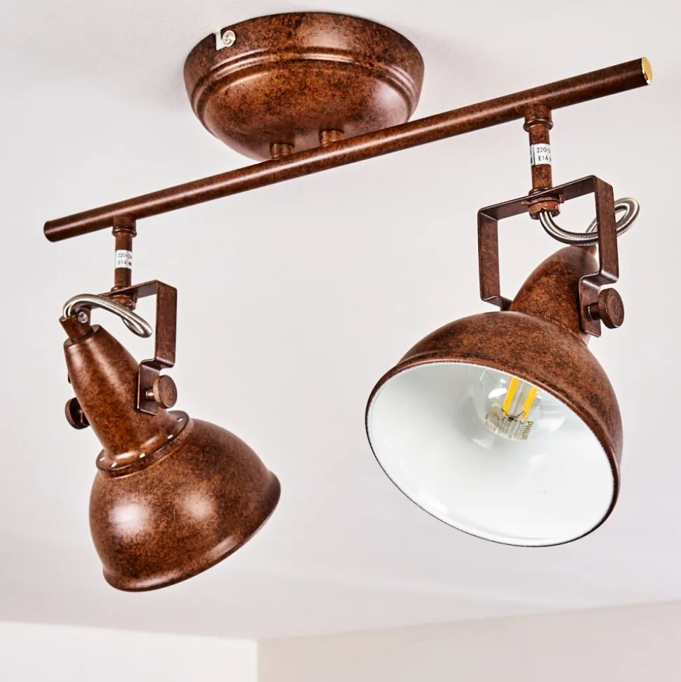 Plafonnier Tina Rouille, 2 Lumieres