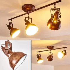 Plafonnier Tina Rouille, 3 Lumieres