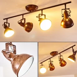 Plafonnier Tina Rouille, 4 Lumieres