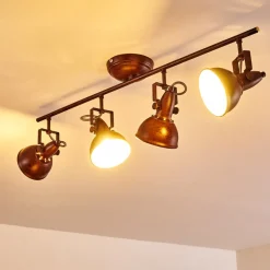 Plafonnier Tina Rouille, 4 Lumieres