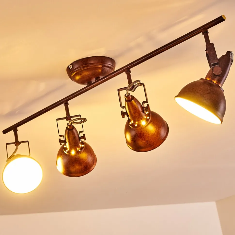 Plafonnier Tina Rouille, 4 Lumieres
