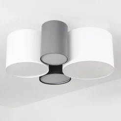 Plafonnier Trisett Gris, Noir, Blanc, 4 Lumieres