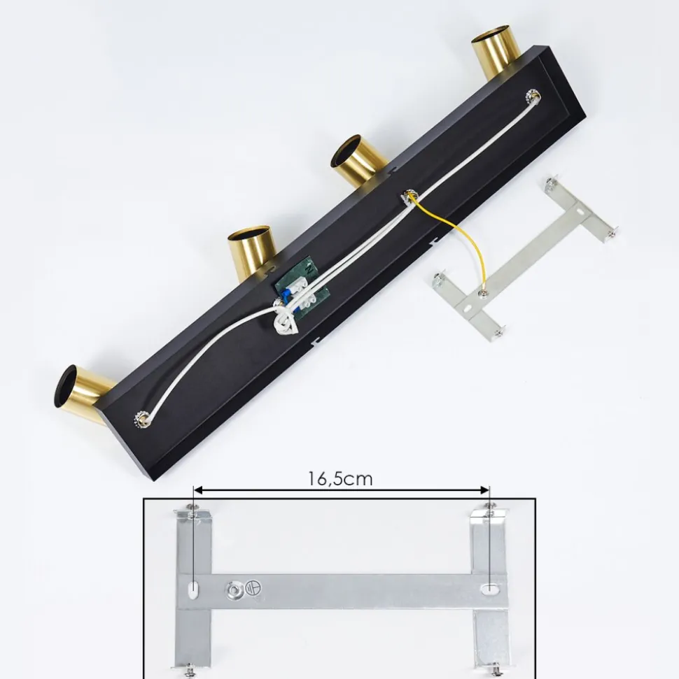 Plafonnier Tulla Laiton, Noir, 4 Lumieres