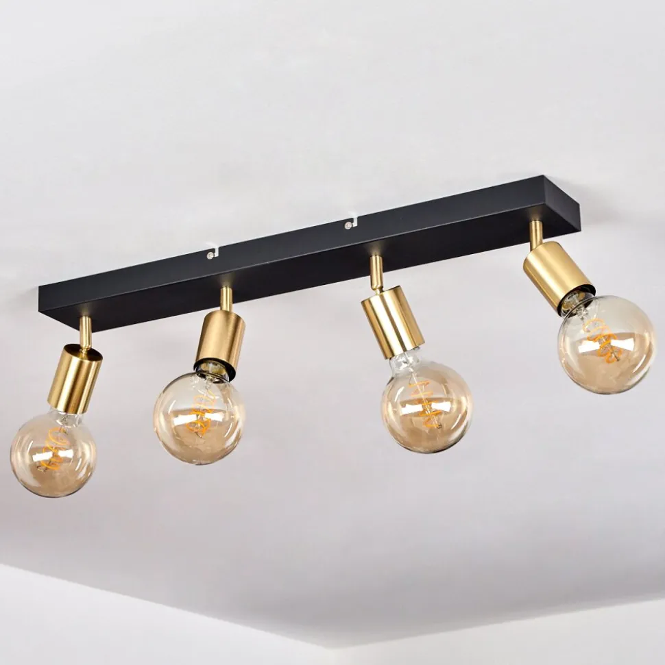 Plafonnier Tulla Laiton, Noir, 4 Lumieres