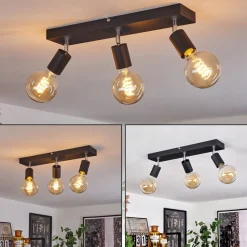 Plafonnier Tulla Noir, 3 Lumieres