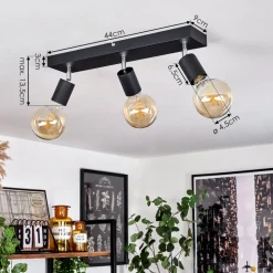 Plafonnier Tulla Noir, 3 Lumieres