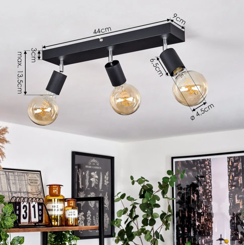 Plafonnier Tulla Noir, 3 Lumieres