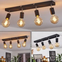 Plafonnier Tulla Noir, 4 Lumieres