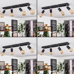 Plafonnier Tulla Noir, 4 Lumieres