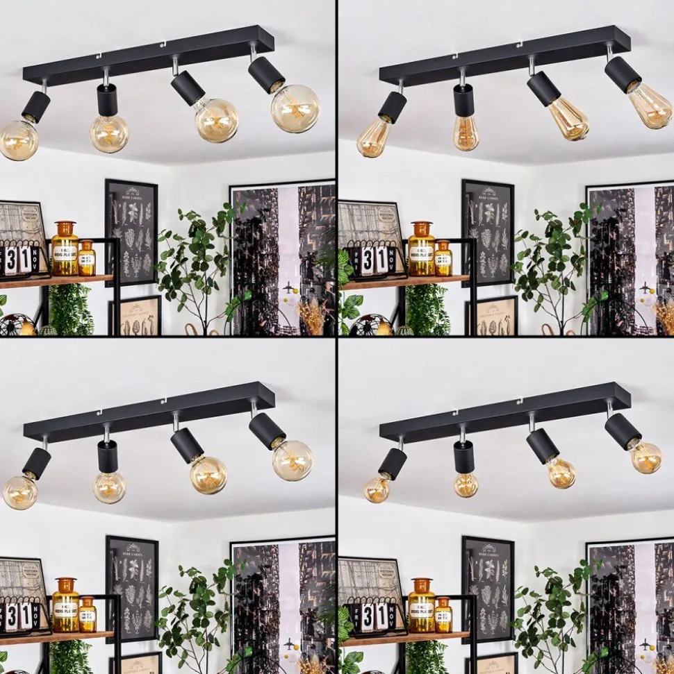 Plafonnier Tulla Noir, 4 Lumieres