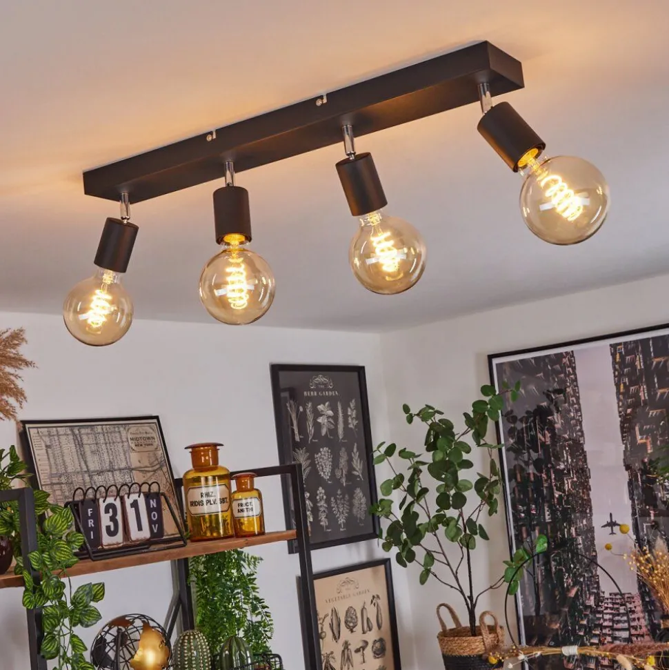Plafonnier Tulla Noir, 4 Lumieres